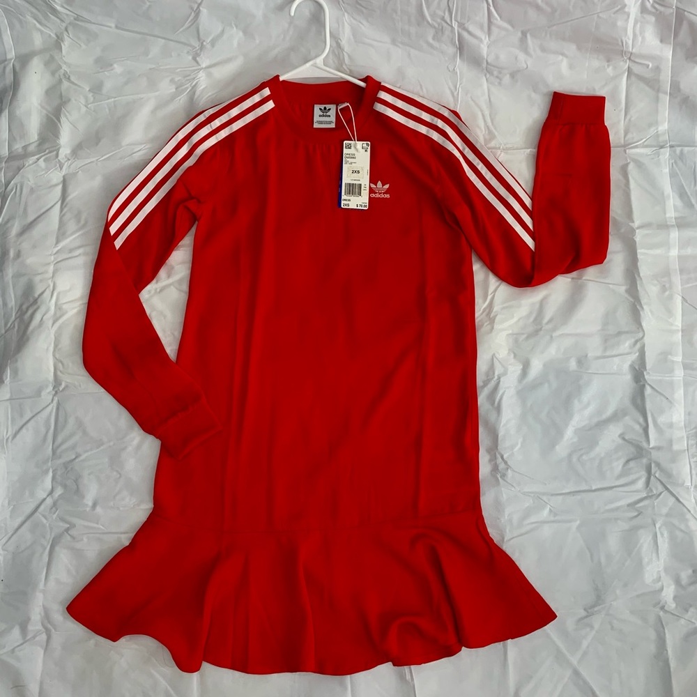 Adidas Tennis / Casual Mini Dress In Red